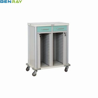 Steel patient record trolley