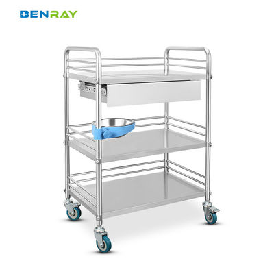 2 Layers Hospital Stainless Steel  Medical Instrument Trolley