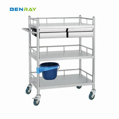 2 Layer Hospital Stainless Steel  Medical Instrument Trolley