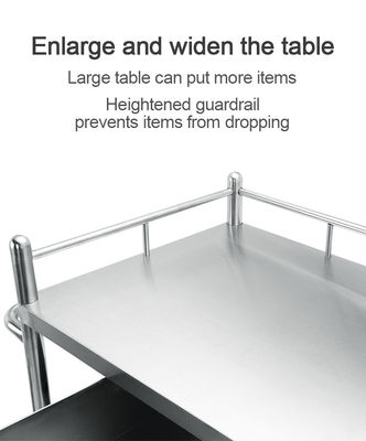 3 Layer Hospital Stainless Steel  Medical Instrument Trolley