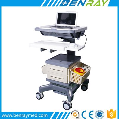 Crash Cart Hot Sale Luxurious Wireless Laptop Nursing Trolley Medical Doctor Workstation Deak With Wheels Computer Trolley