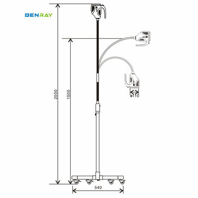 Hospital Medical Clinic Dental Exam Lamp Stand Mobile Halogen Examination Lamp